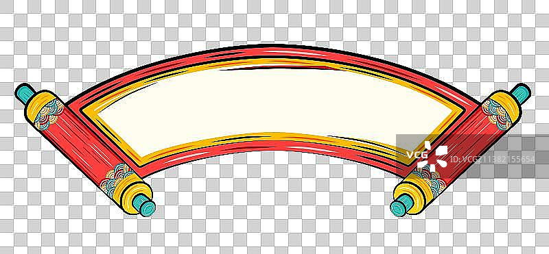 喜庆国潮卷轴矢量插画素材图片素材