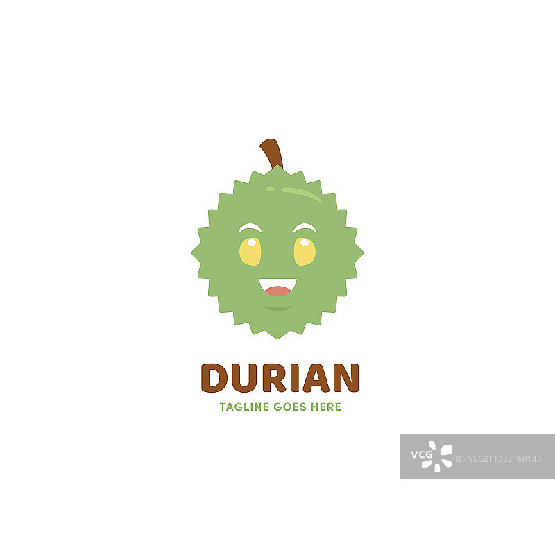 可爱榴莲脸logo吉祥物图标模板图片素材