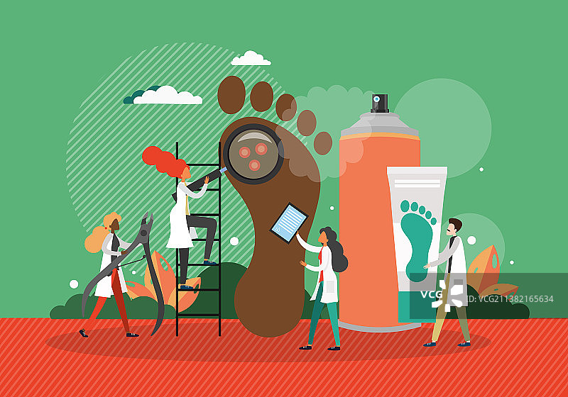 医生检查人足部的鸡眼和老茧图片素材