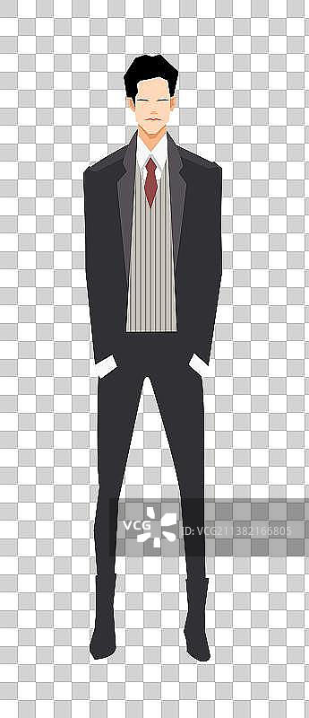 时尚西装男士帅哥男装人物插画元素图片素材