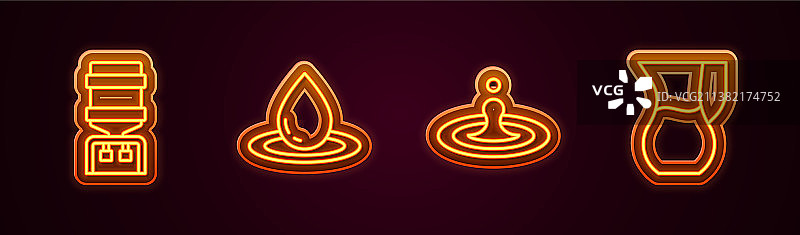 饮水机水滴玻璃线条素材图片素材