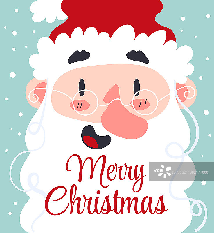 圣诞节圣诞老人贺卡扁平风格图案图片素材