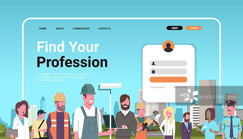 职业网站着陆页模板图片素材