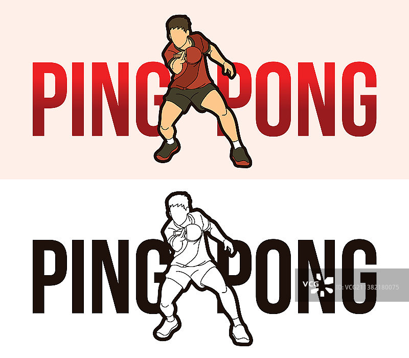 带运动员的乒乓球文字图片素材