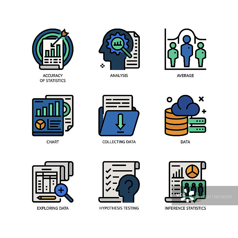 统计分析图标集图片素材