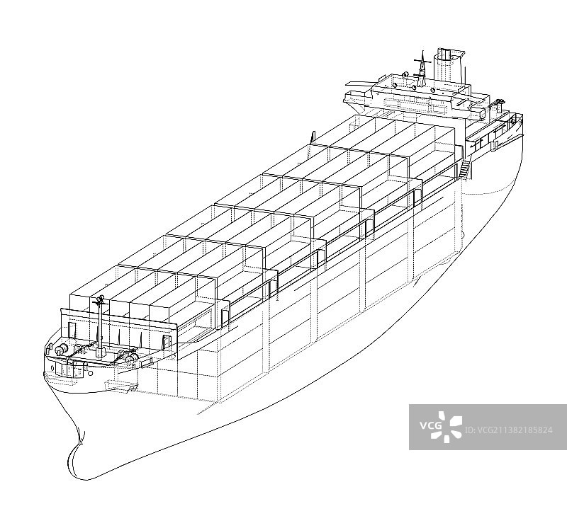 带有集装箱的货船图片素材