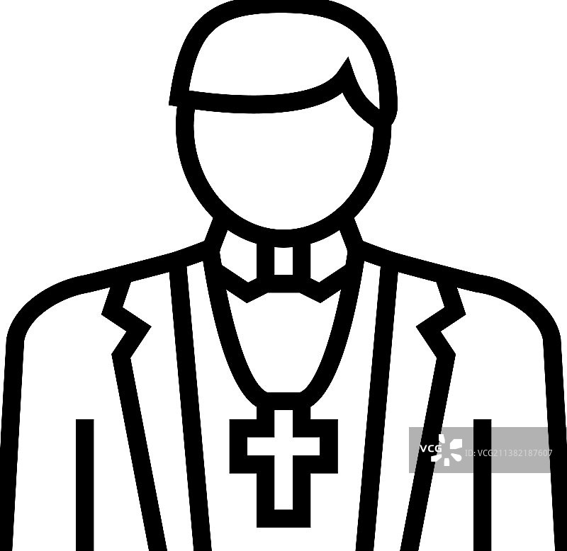 天主教宗教线性图标图片素材