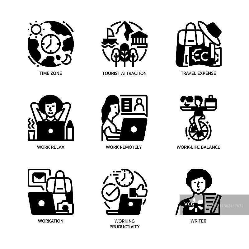 居家办公图标集图片素材