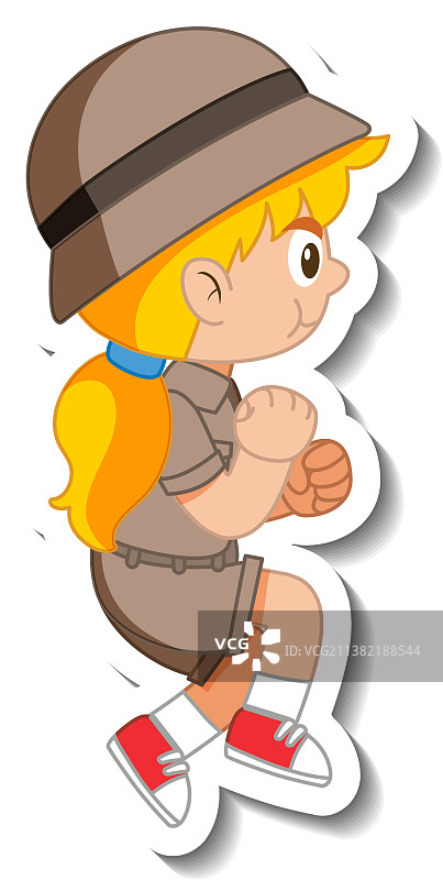 女童子军卡通人物贴纸图片素材