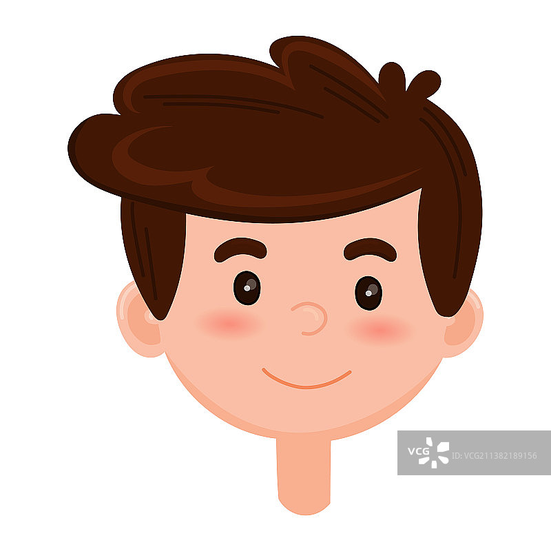 微笑的男孩头像儿童表情图标图片素材