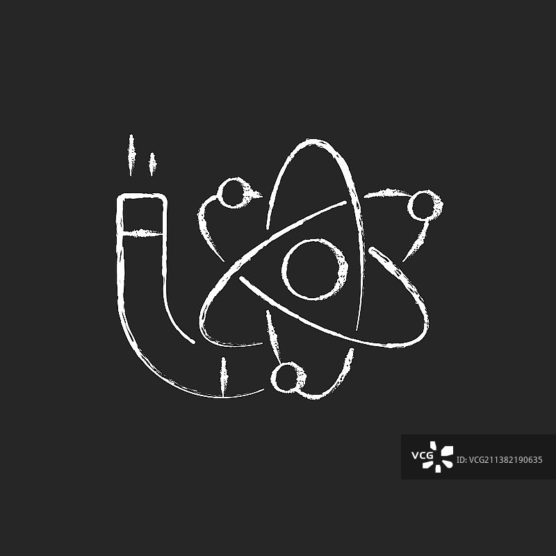 深色背景上的物理粉笔白色图标图片素材