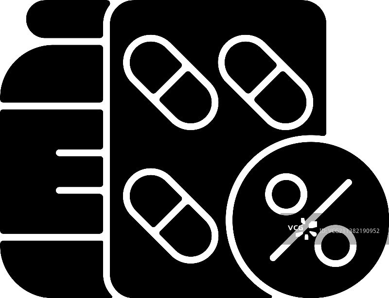 降低处方药成本黑色符号图标图片素材