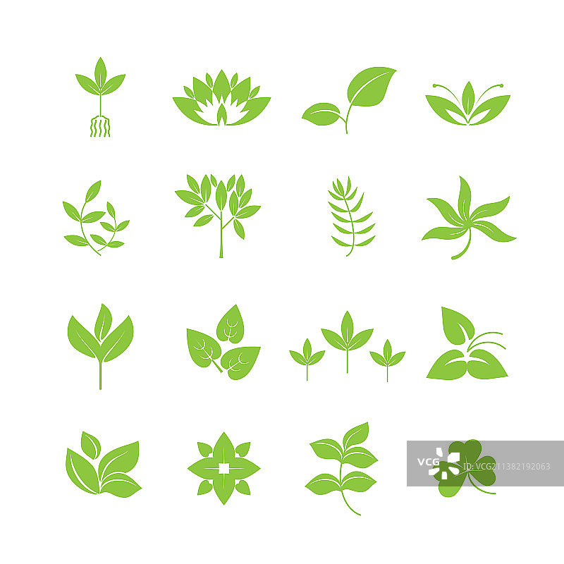 叶子图标合集图片素材