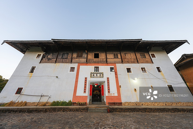 福建省龙岩市永定区福建土楼民俗文化村土楼中的“布达拉宫”——奎聚楼（福建土楼永定景区）图片素材