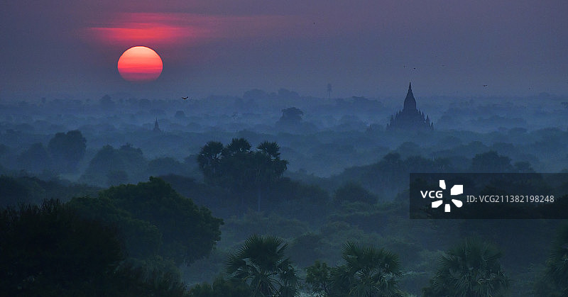 《蒲甘日出》图片素材