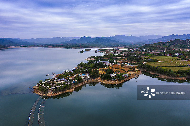 灵寿横山湖一角图片素材