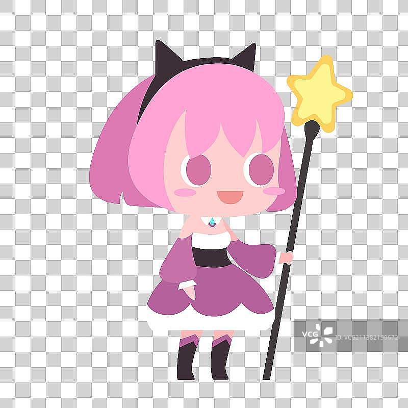 Q版游戏角色|女魔法师图片素材