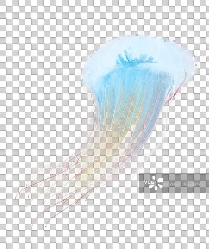 蓝色发光水母图片素材