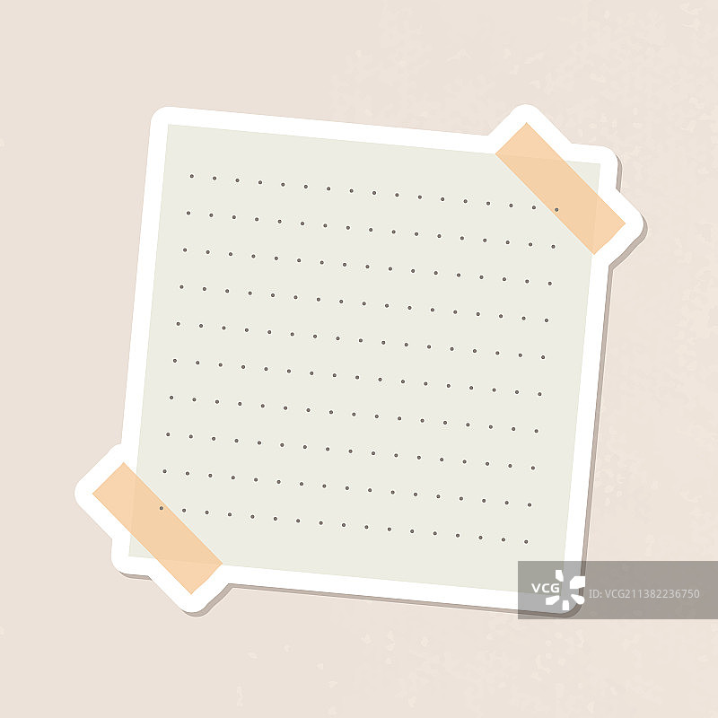 米色圆点便签手帐贴纸图片素材