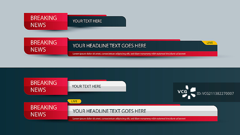 红色简约现代的三分之一视频标题图片素材