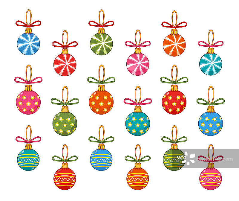 圣诞装饰树玩具套装图片素材