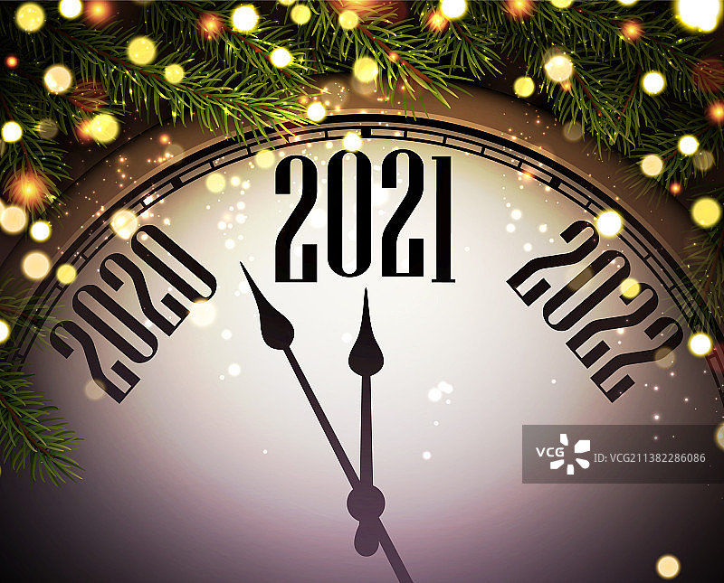 指向2021年的时钟指针图片素材