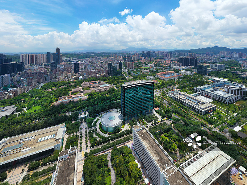 广东省深圳市龙岗区深圳华为坂田基地航拍图片素材