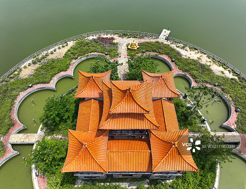 广东省惠州市博罗县龙华镇鹤溪村双龙水都旅游度假区航拍图片素材