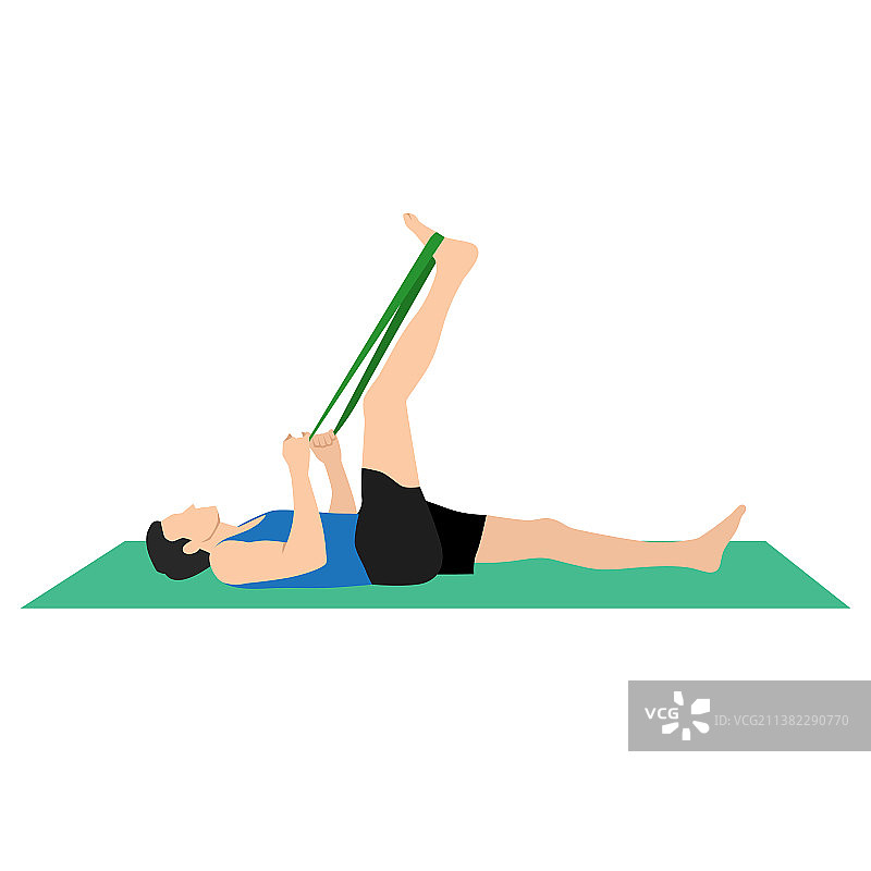 仰卧手抓大脚趾式图片素材
