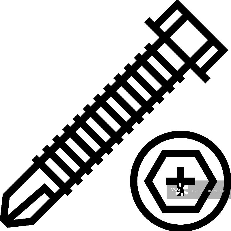 圆头螺丝线条图标图片素材