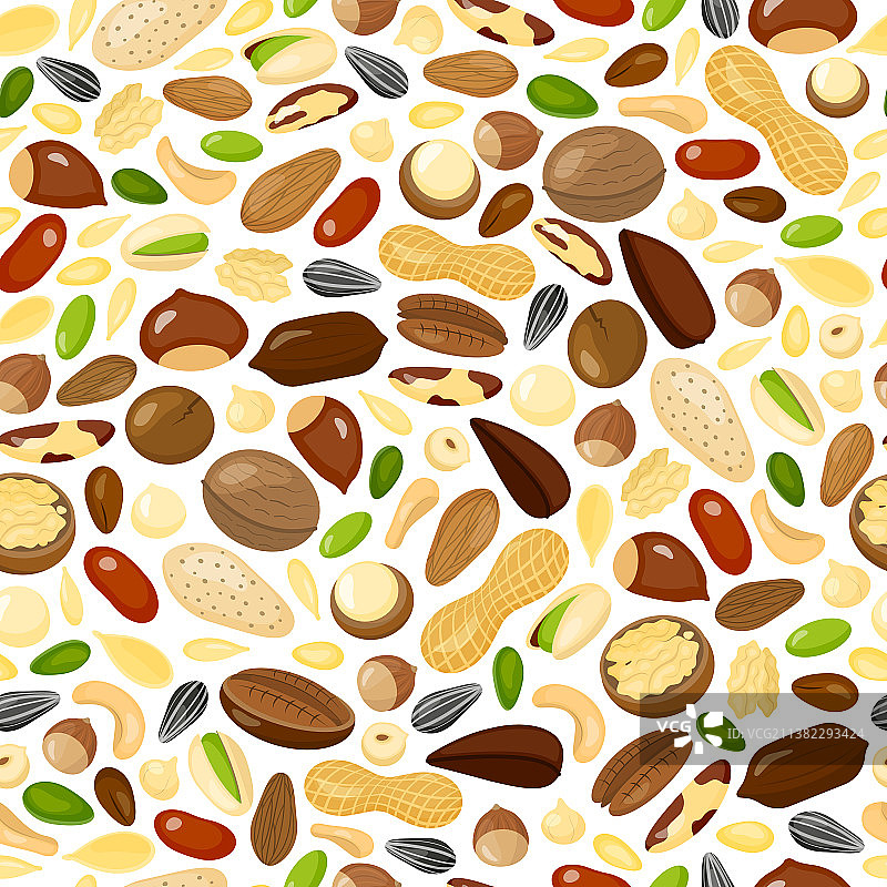 带坚果的无缝图案图片素材