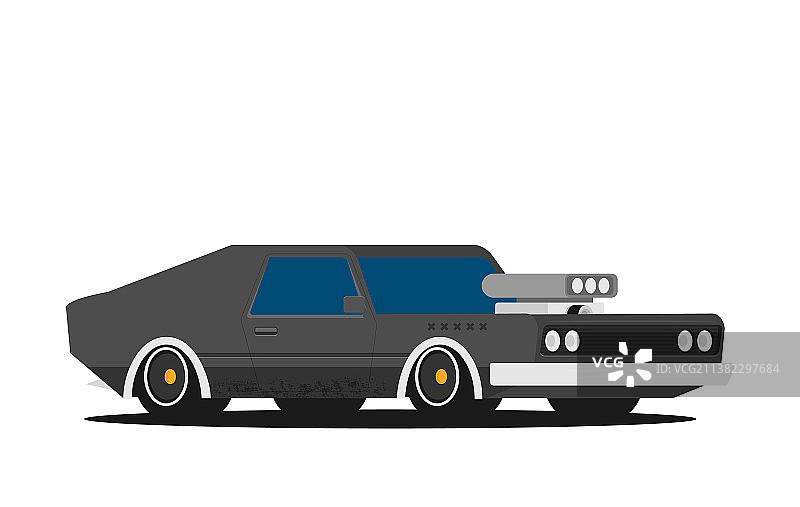 扁平风格的肌肉车图片素材