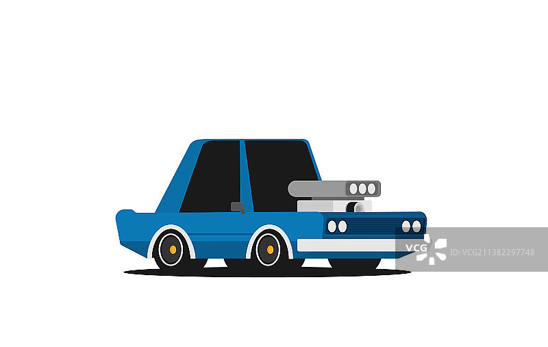 扁平风格的肌肉车图片素材