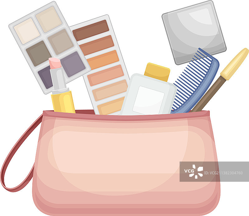 装满女士用品的化妆包图片素材
