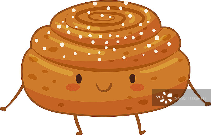 卡通烘焙食品可爱小圆面包图片素材