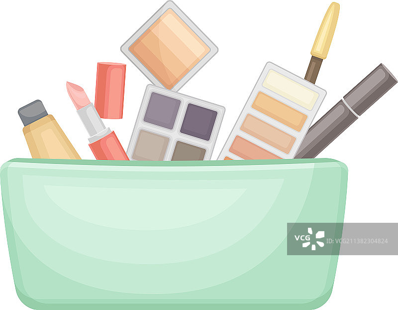 化妆包中的女士护肤化妆品图片素材