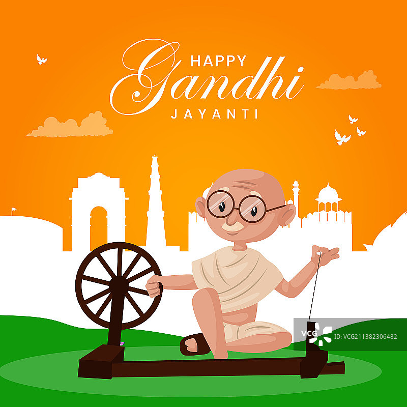甘地 जयंती快乐banner设计图片素材