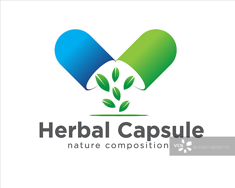 用于logo设计和健康的草药胶囊图片素材
