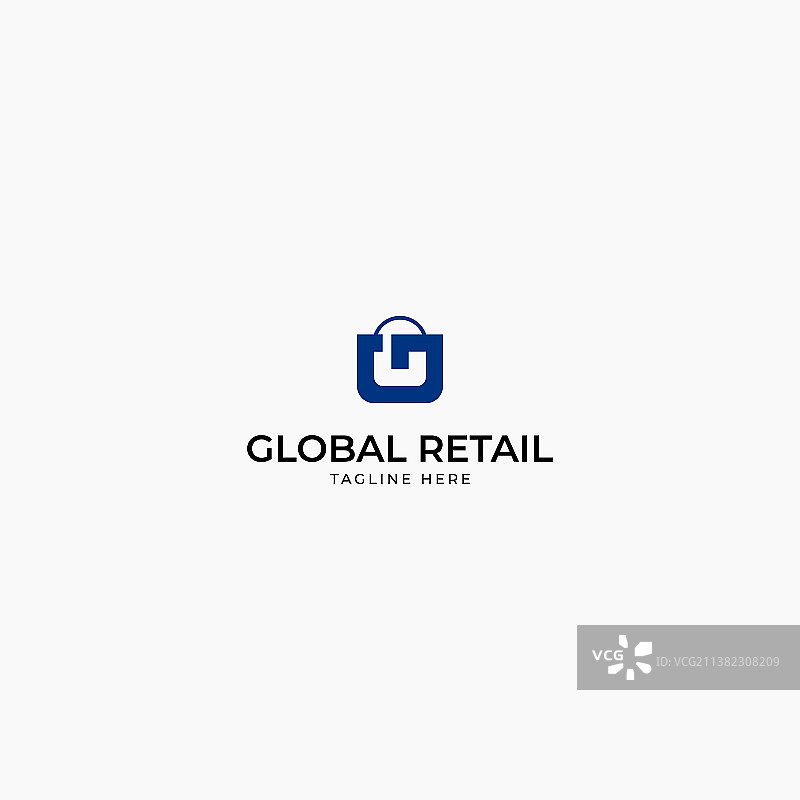 购物袋标志和字母g图片素材