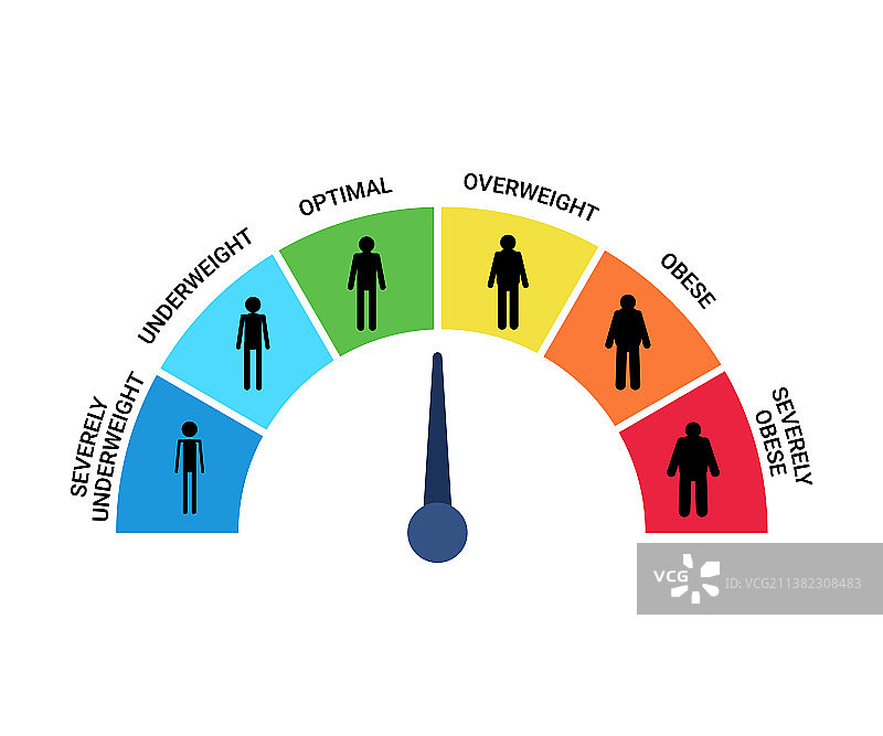 身体质量指数类别图和比例图片素材