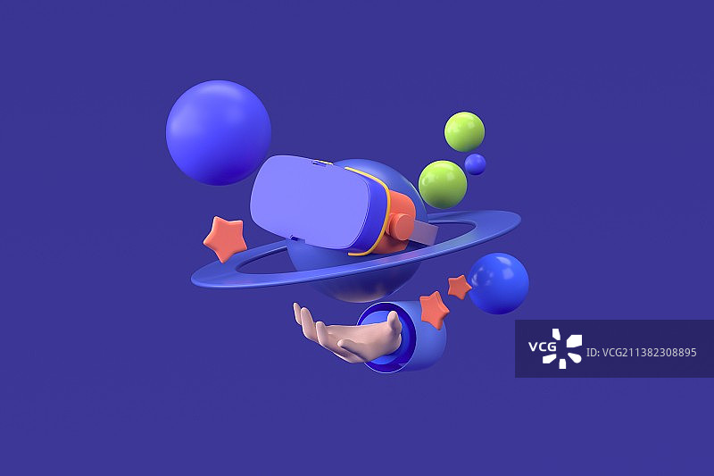 3D渲染元宇宙卡通插画图片素材