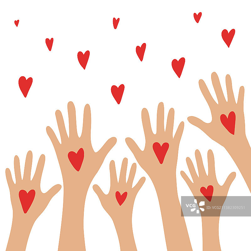 举起双手，表达爱心，慈善捐赠概念图片素材