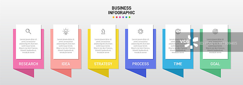 信息图形设计与图标和5个选项或图片素材