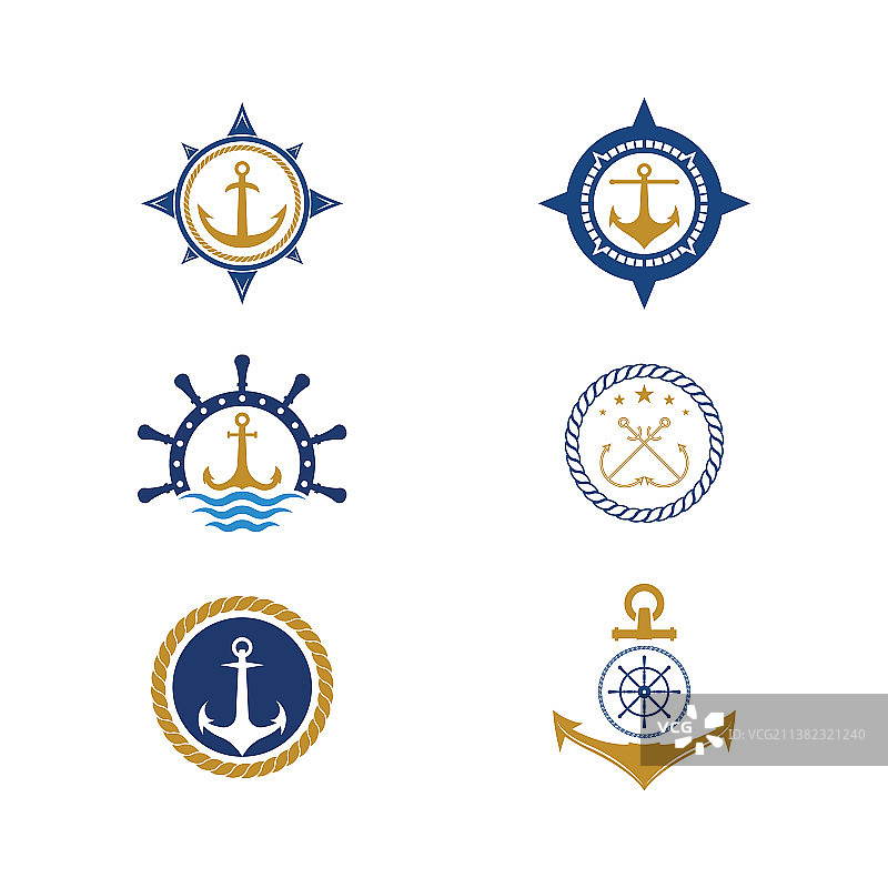 船锚图标Logo模板图片素材