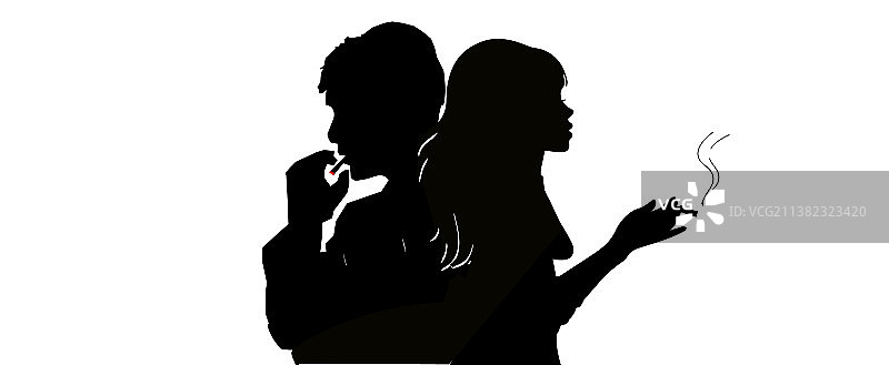 吸烟的男女图片素材