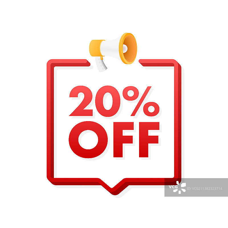 带扩音器的20%折扣促销Banner图片素材