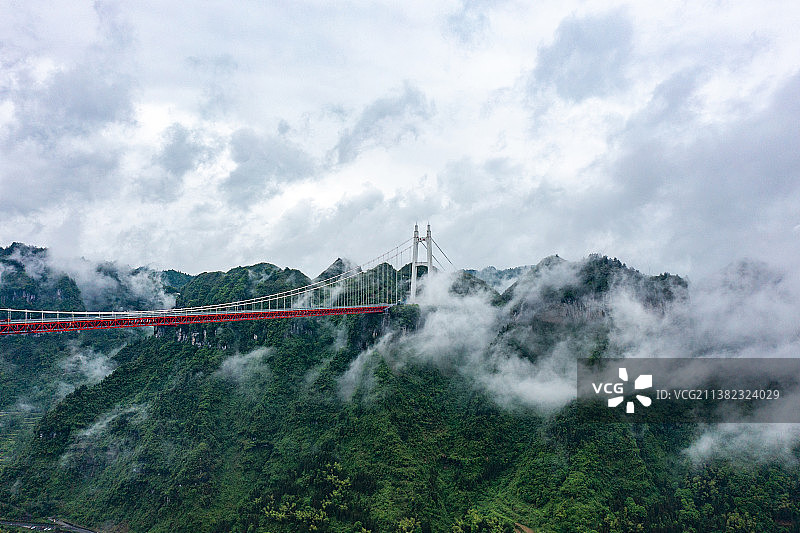 航拍湖南湘西矮寨特大桥素材图片素材