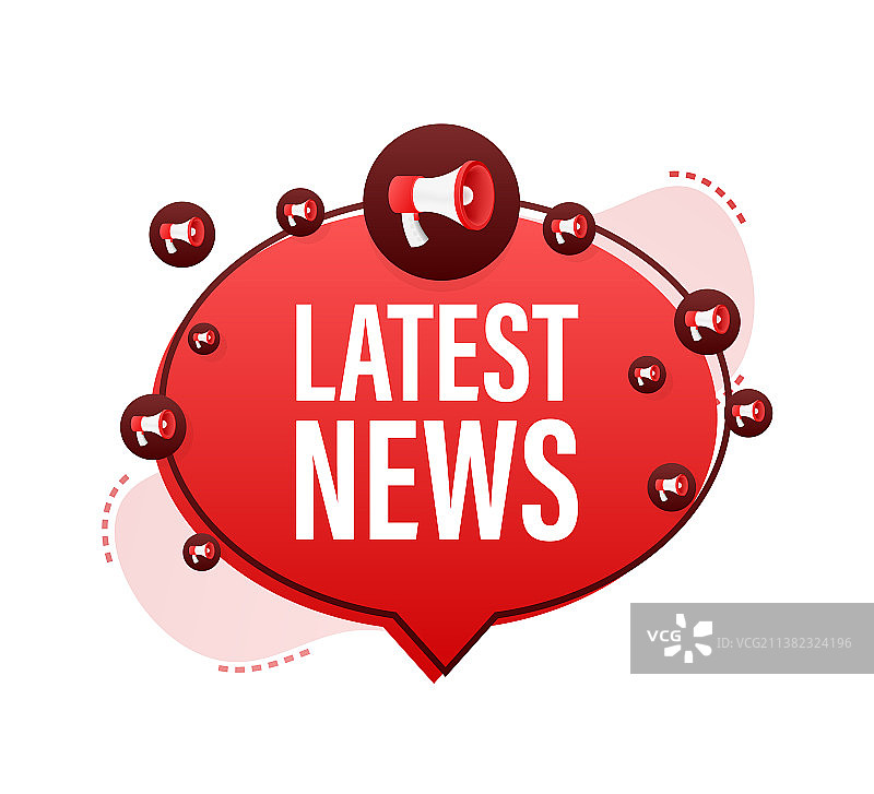 带最新消息喇叭banner的扩音器标签图片素材