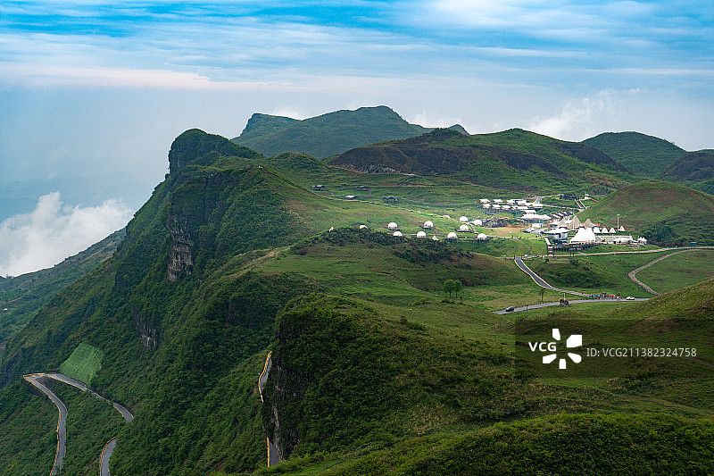 航拍湖南湘西龙山八面山素材图片素材