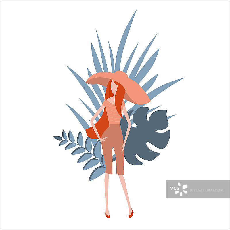 快乐的年轻女性极简主义抽象潮流图片素材